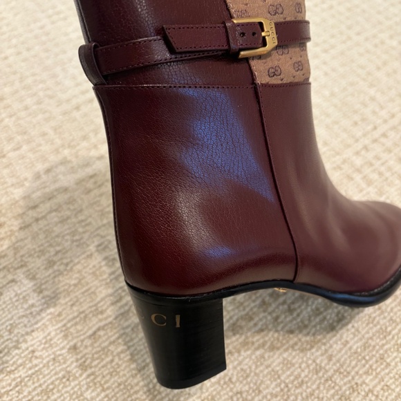 BRAND NEW GUCCI Burgundy Boots, Size 6 - Picture 4 of 7
